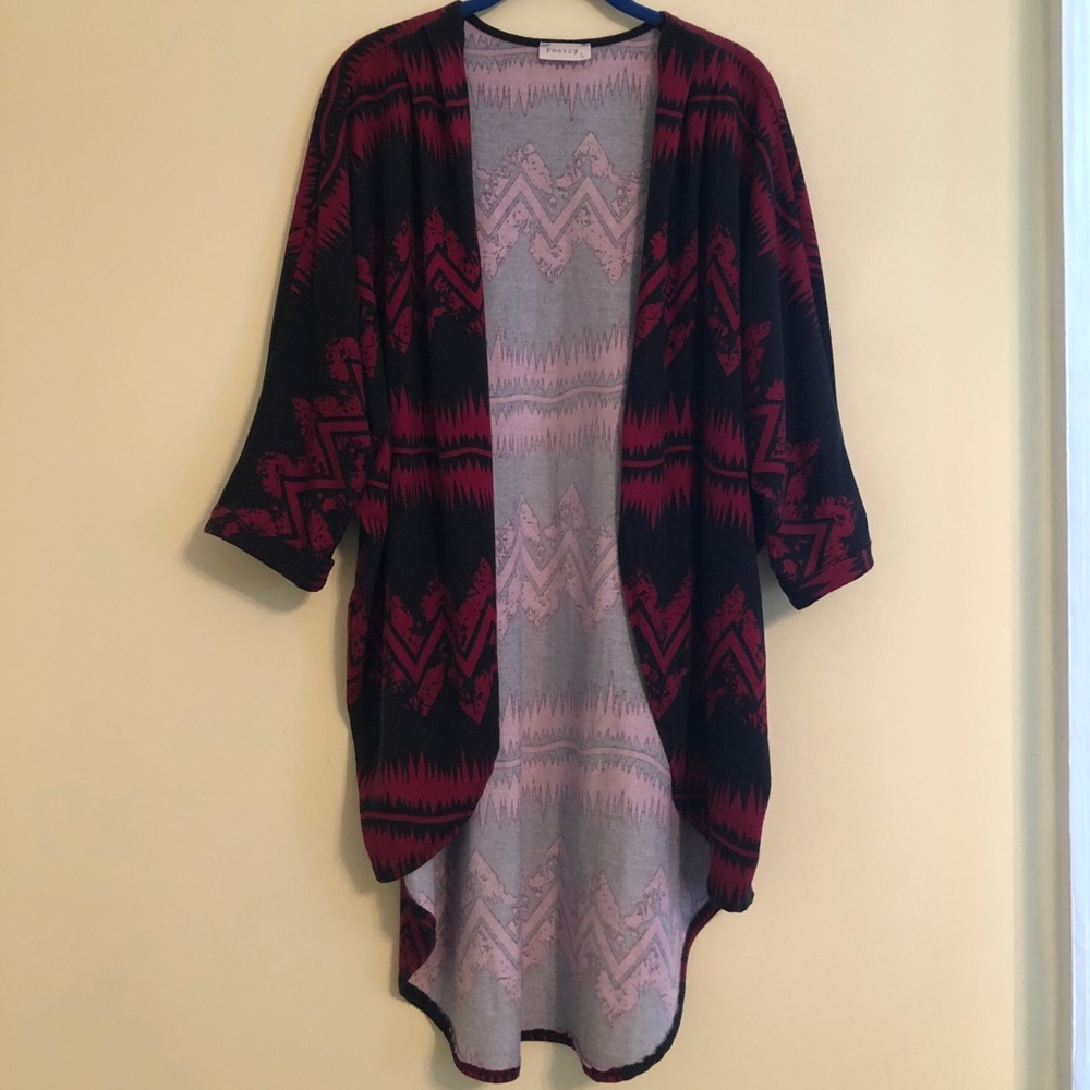 poetry black and red cardigan